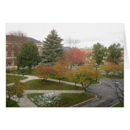 RPI campus as October snow melts Cards (Front Horizontal)