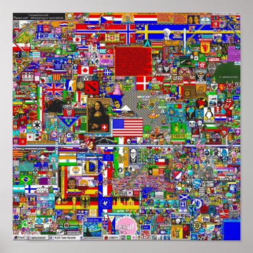 rplace  Reddit Pixel Collaboration Poster