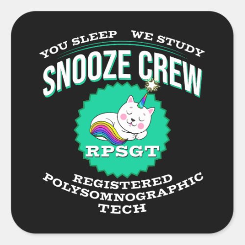 RPSGT Kawaii Unikitty Snooze PolySomnoGraphic Tech Square Sticker