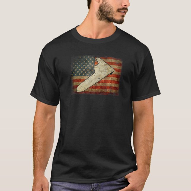 Rq 170 Sentinel Military Transport Airplane Flag T-Shirt (Front)