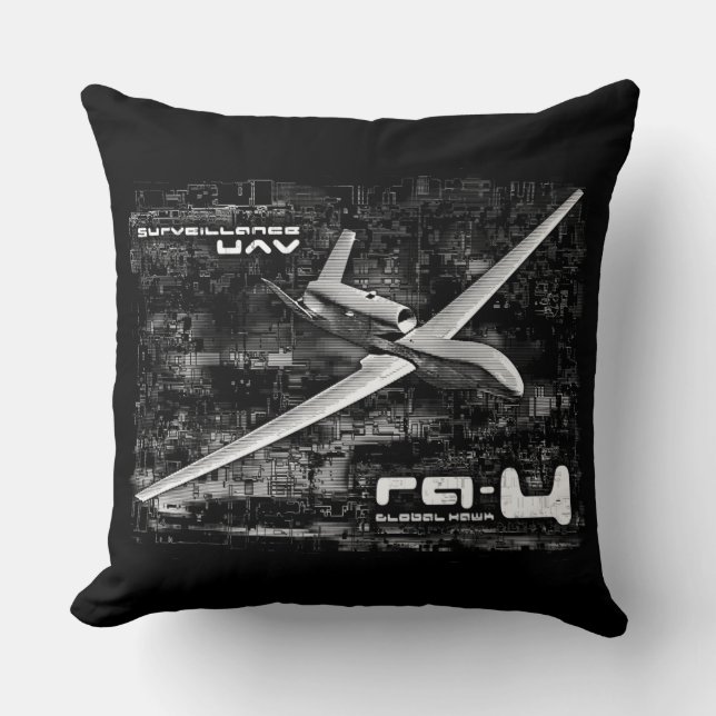 RQ-4 Global Hawk Throw Pillow (Front)