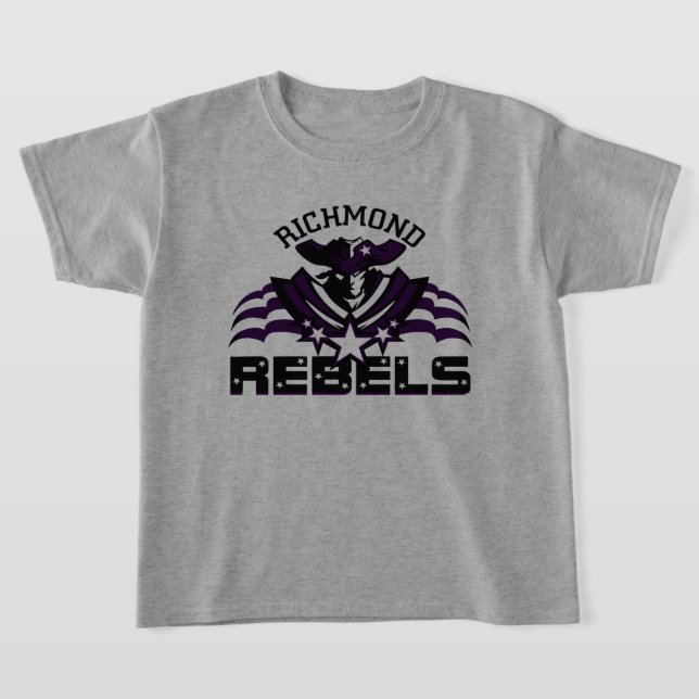 RR 03 | Black Rebel Logo Kids Gray  T-Shirt (Laydown)