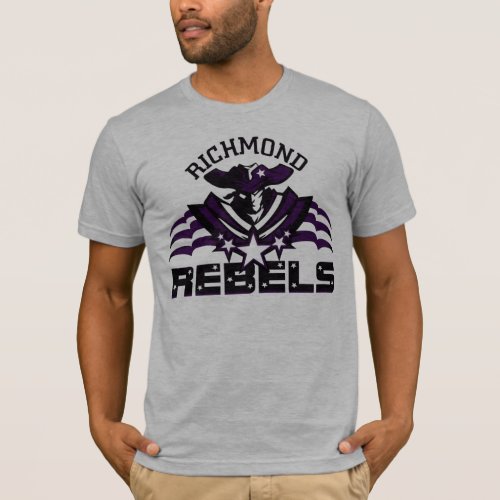 RR 03  Black Rebel Logo Mens Gray  T_Shirt