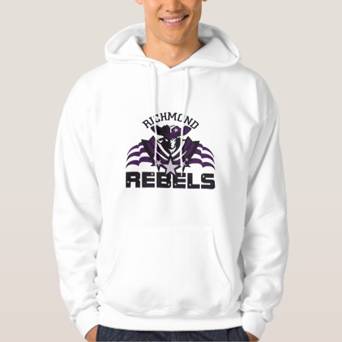 RR 03  Black Rebel Logo Mens White Hoodie