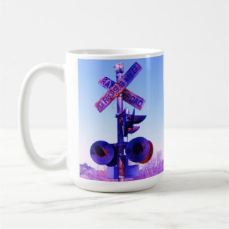 RR Train crossing in purple Coffee Mug