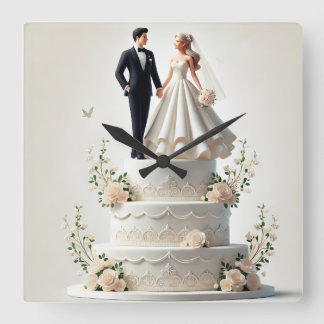 Rromantic wedding cake Wall Clock