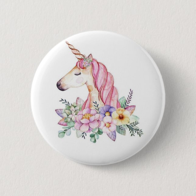 Rround Unicorn Button express yourself designer (Front)