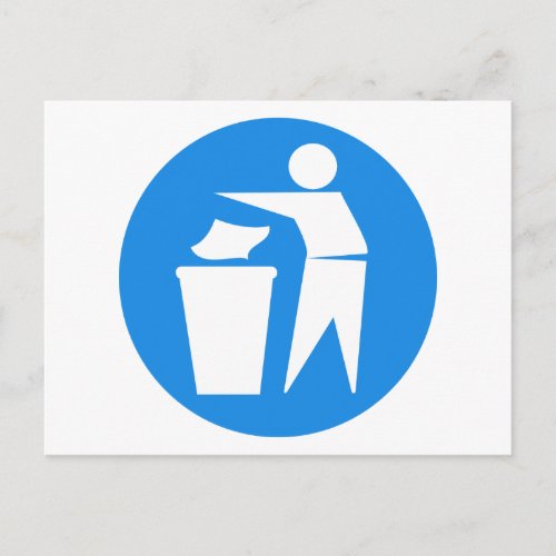 RRRE REDUCE REUSE RECYCLE GARBAGE LITTER TRASHCAN  POSTCARD