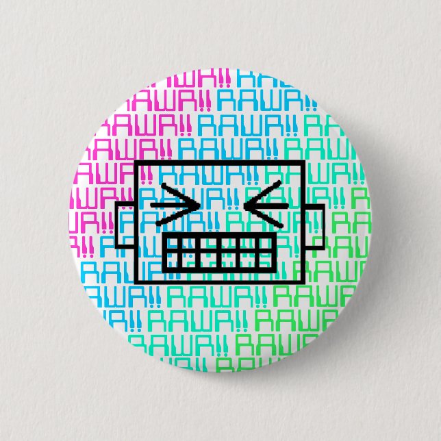 Rrrrrobot Pinback Button (Front)