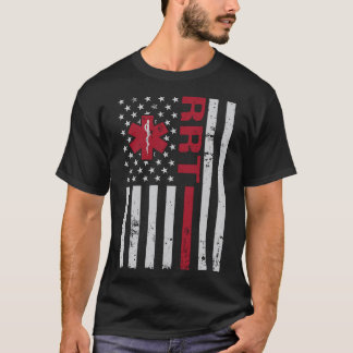 RRT Registered Respiratory Therapist USA Flag T-Shirt