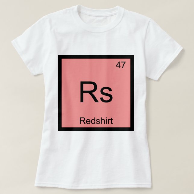Rs - Redshirt Chemistry Element Symbol Funny Tee (Design Front)
