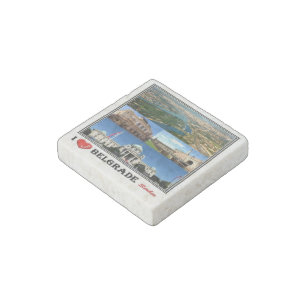 RS Serbia - Belgrade - I Love Mosaic - Stone Magnet