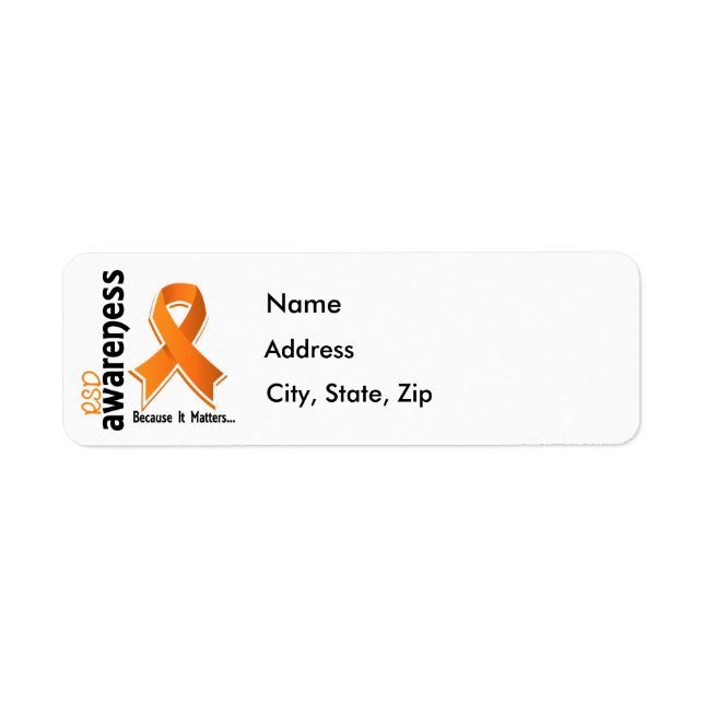 RSD Awareness 5 Reflex Sympathetic Dystrophy Label (Front)