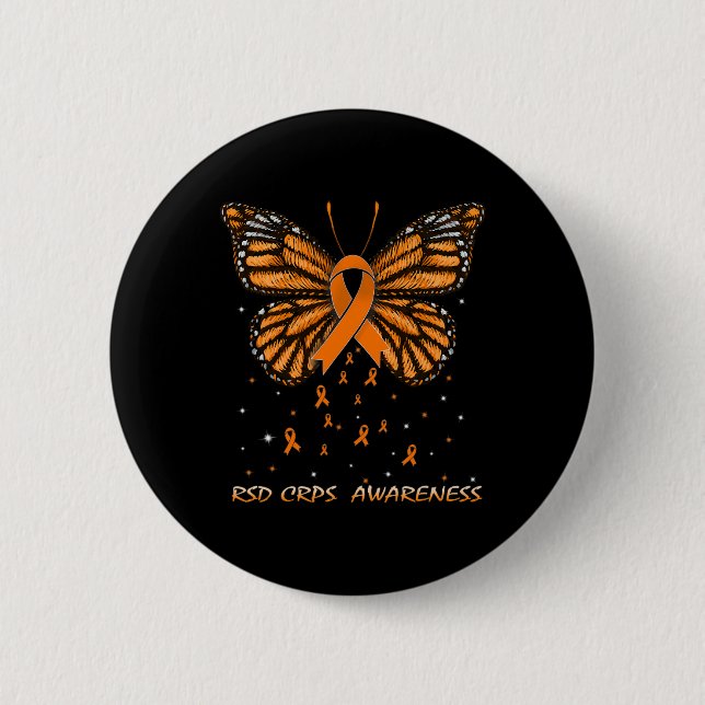 RSD CRPS Awareness Butterfly  Button (Front)