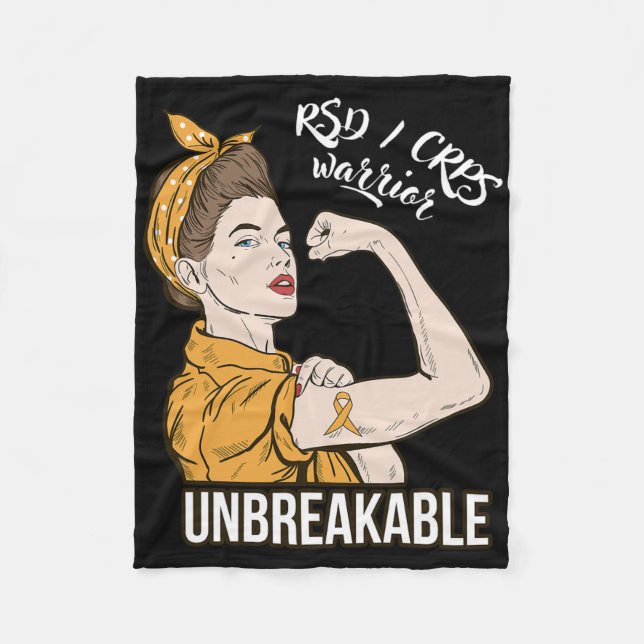 Rsd Crps Awareness Crps Warrior Unbreakable Tee Gi Fleece Blanket (Front)