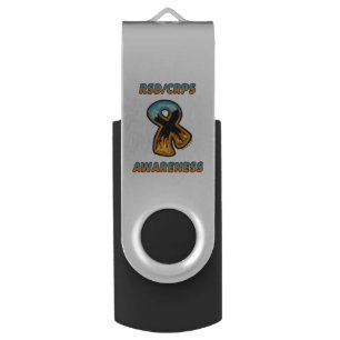 RSD/CRPS AWARENESS fire & ice ribbon Flash Drive