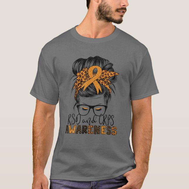 RSD/CRPS Awareness Messy Hair Bun For Women T-Shirt (Front)