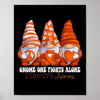 RSD CRPS Awareness Month Orange Ribbon Gnomies Sup Poster