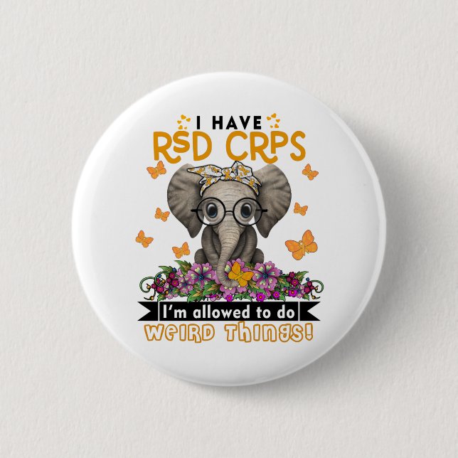 RSD CRPS Awareness Month Ribbon Gifts Button (Front)