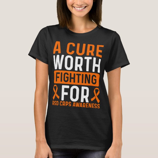 RSD CRPS Awareness Ribbon Cure RSD CRPS Survivor T-Shirt (Front)