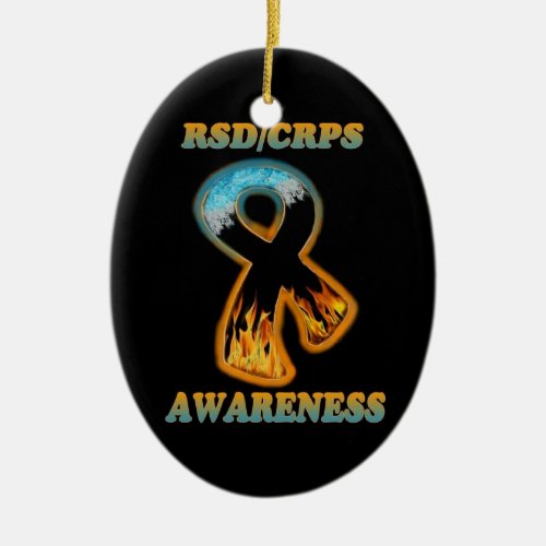 RSDCRPS Awareness ribbon  icefire Ceramic Ornament