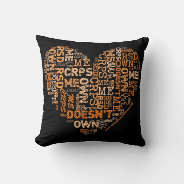 RSD/CRPS Doesn't Own Me Heart Pillow (Front)
