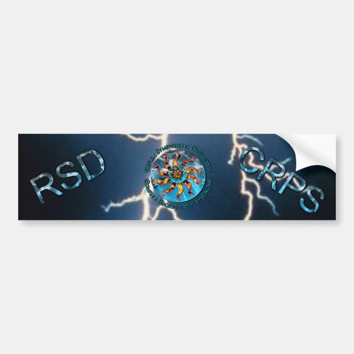 RSD/CRPS Flaming Hand & Leg Starburst Bumper Stick Bumper Sticker