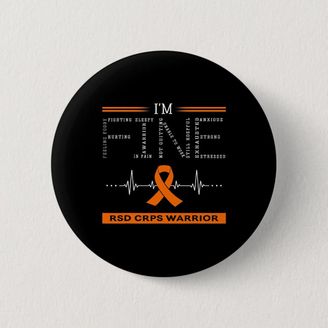 Rsd Crps Warrior I'm Fine  Button (Front)