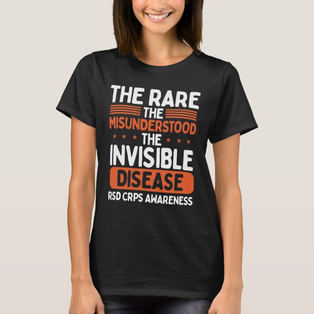 RSD CRPS Warrior Orange Ribbon Disease CRPS T-Shirt (Front)