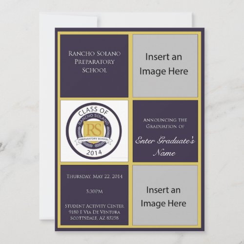 RSPS- Graduation Annoucement (PHOTO) Custom Invitation