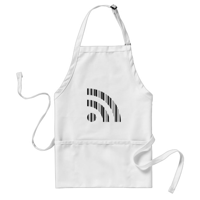 RSS FEED BAR CODE Logo Barcode Pattern Design Adult Apron (Front)
