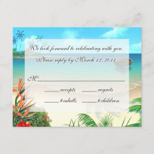 RSVP-1 Exotic Beach 4.25x5.5 Flat Note Card