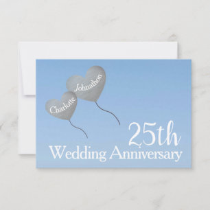 RSVP 25th silver wedding anniversary card