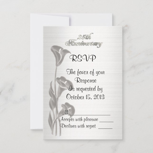RSVP 25th Wedding anniversary  Invitation (Front)