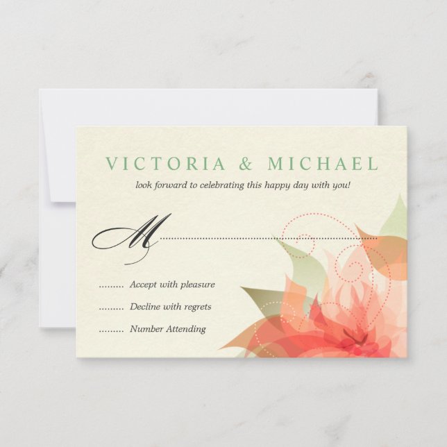 RSVP 2-Sided Autumn Orange Floral Card (Front)