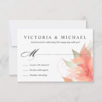 RSVP 2-Sided Peachy Orange Floral Card