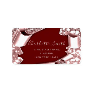 RSVP 3D Frame Glitter Rose Roya Burgundy Label
