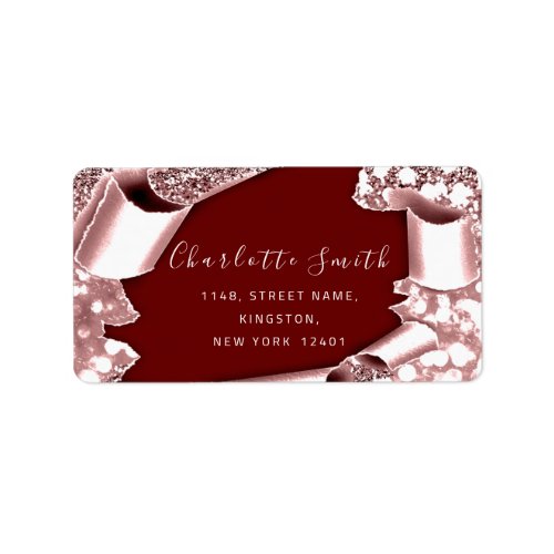  RSVP 3D  Frame Glitter Rose Roya Burgundy Label