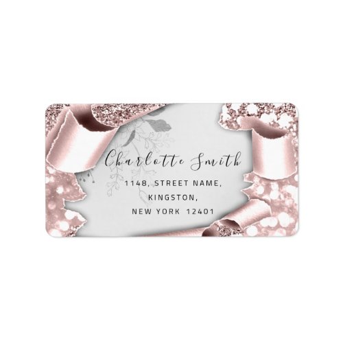  RSVP 3D Silver Frame Glitter Gray Royal Rose Label