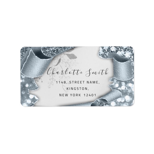  RSVP 3D Silver Frame Glitter Gray Royal Smoky Blu Label (Front)