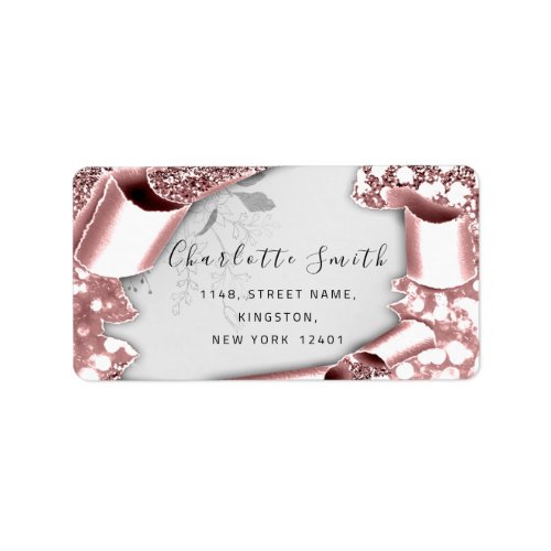  RSVP 3D Silver Frame Glitter Gray  Smoky Teal Lab Label