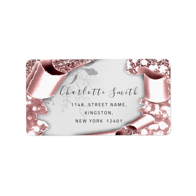  RSVP 3D Silver Frame Glitter Gray  Smoky Teal Lab Label (Front)