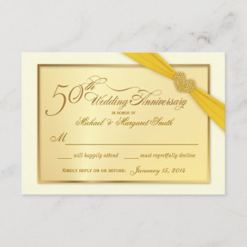 Rsvp - 50th Golden Anniversary Invitations by SquirrelHugger at Zazzle