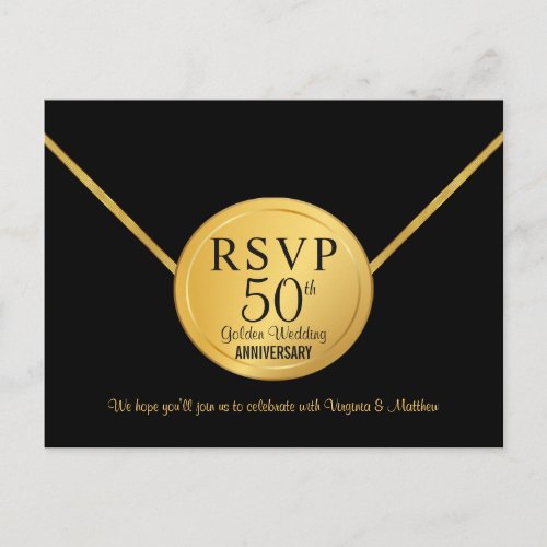 RSVP 50th Wedding Anniversary Surprise Party Invitation Postcard