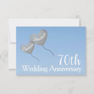 RSVP 70th platinum wedding anniversary card