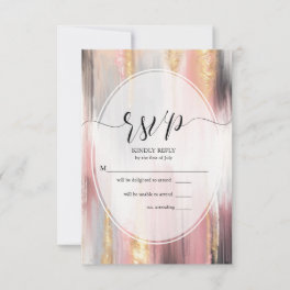 RSVP Abstract Brush Strokes Blush Gold Charcoal