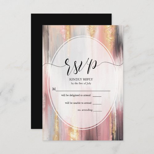 RSVP Abstract Brush Strokes Blush Gold Charcoal