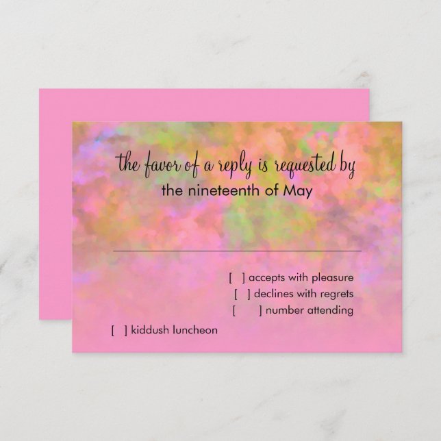 RSVP Abstract Design in Pink (Front/Back)