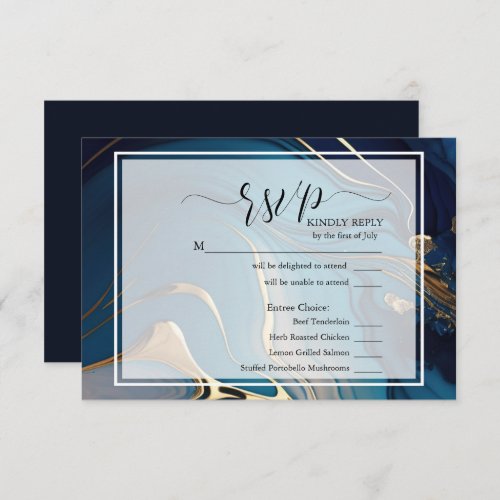 RSVP Abstract Liquid Gold Blue Marble Meal Choice 