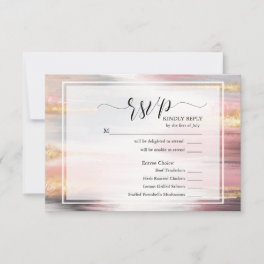 RSVP Abstract Paint Stroke Blush Gold Charcoal